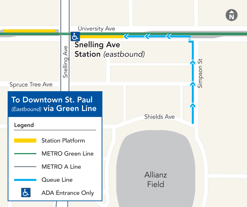 metro green line eastbound map