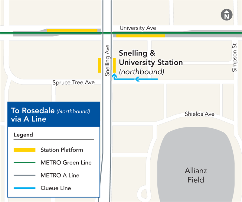 metro a line northbound map