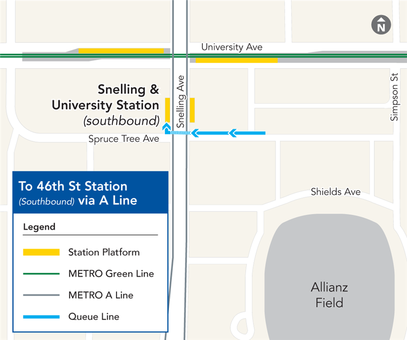 metro a line southbound map