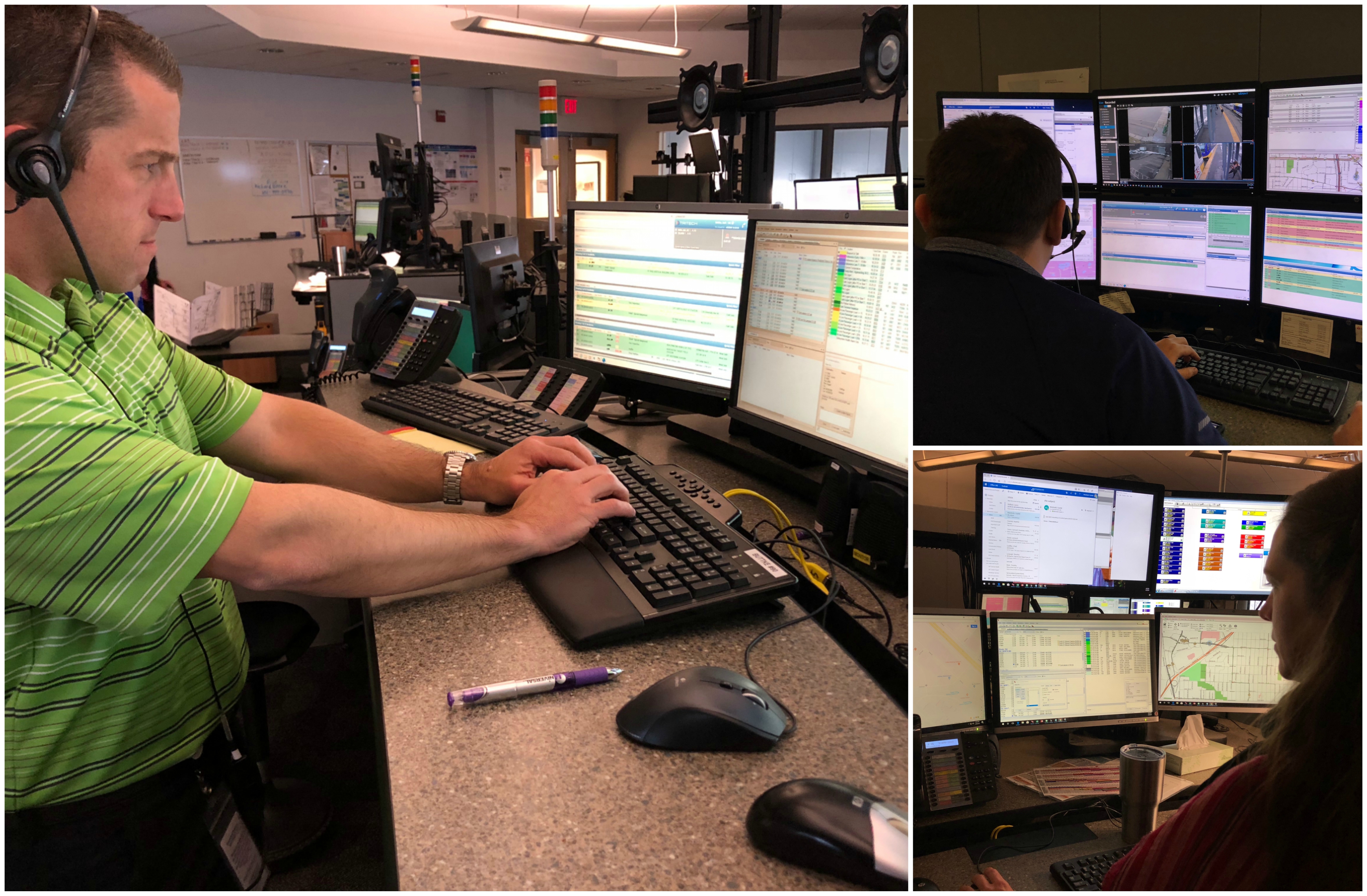 Supervisors at work in Metro Transit's Transit Control Center. Supervisors at work in Metro Transit's Transit Control Center.