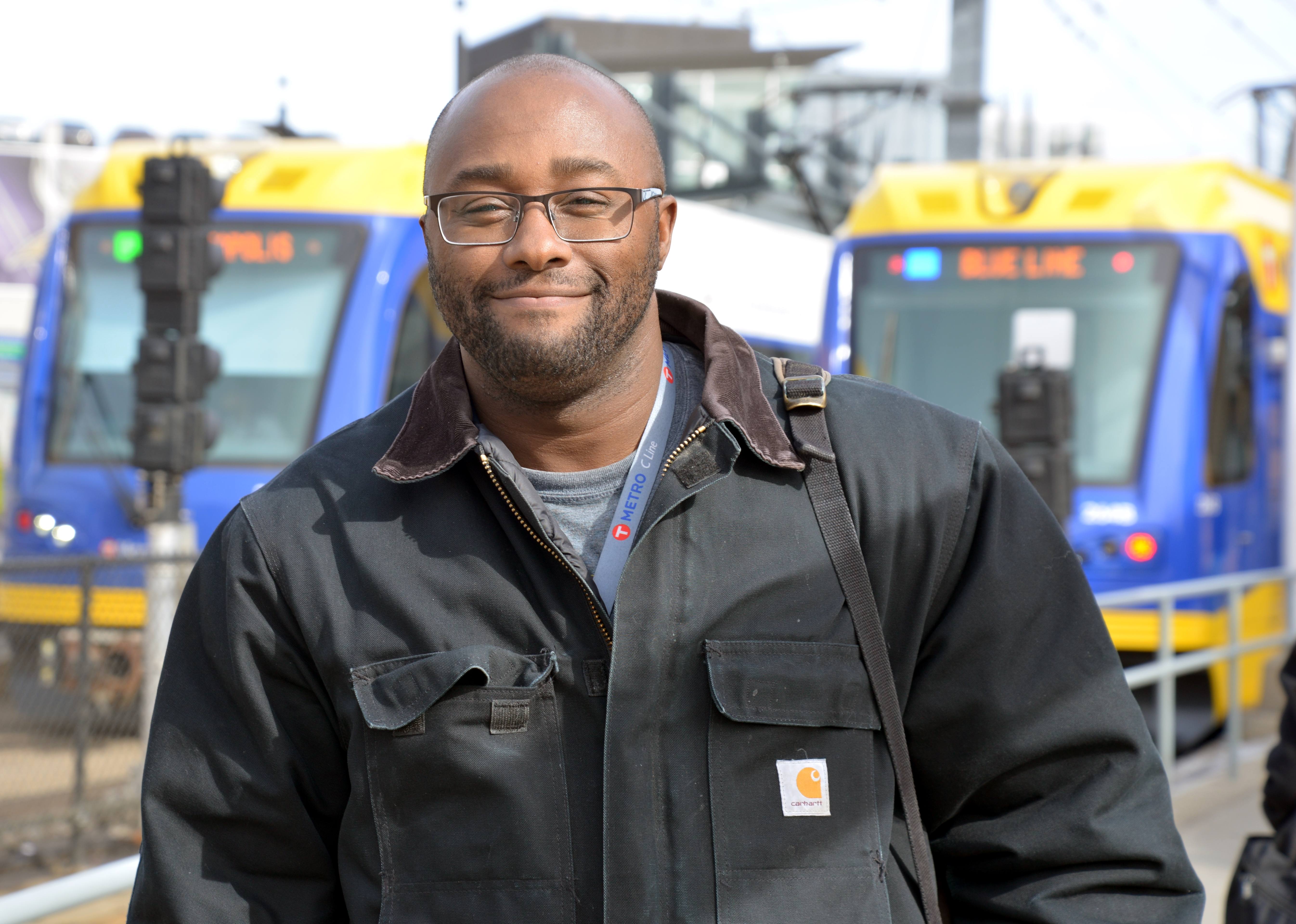 Rail Transit Supervisor Jesse Archambault at U.S. Bank Stadium Station. Rail Transit Supervisor Jesse Archambault at U.S. Bank Stadium Station.