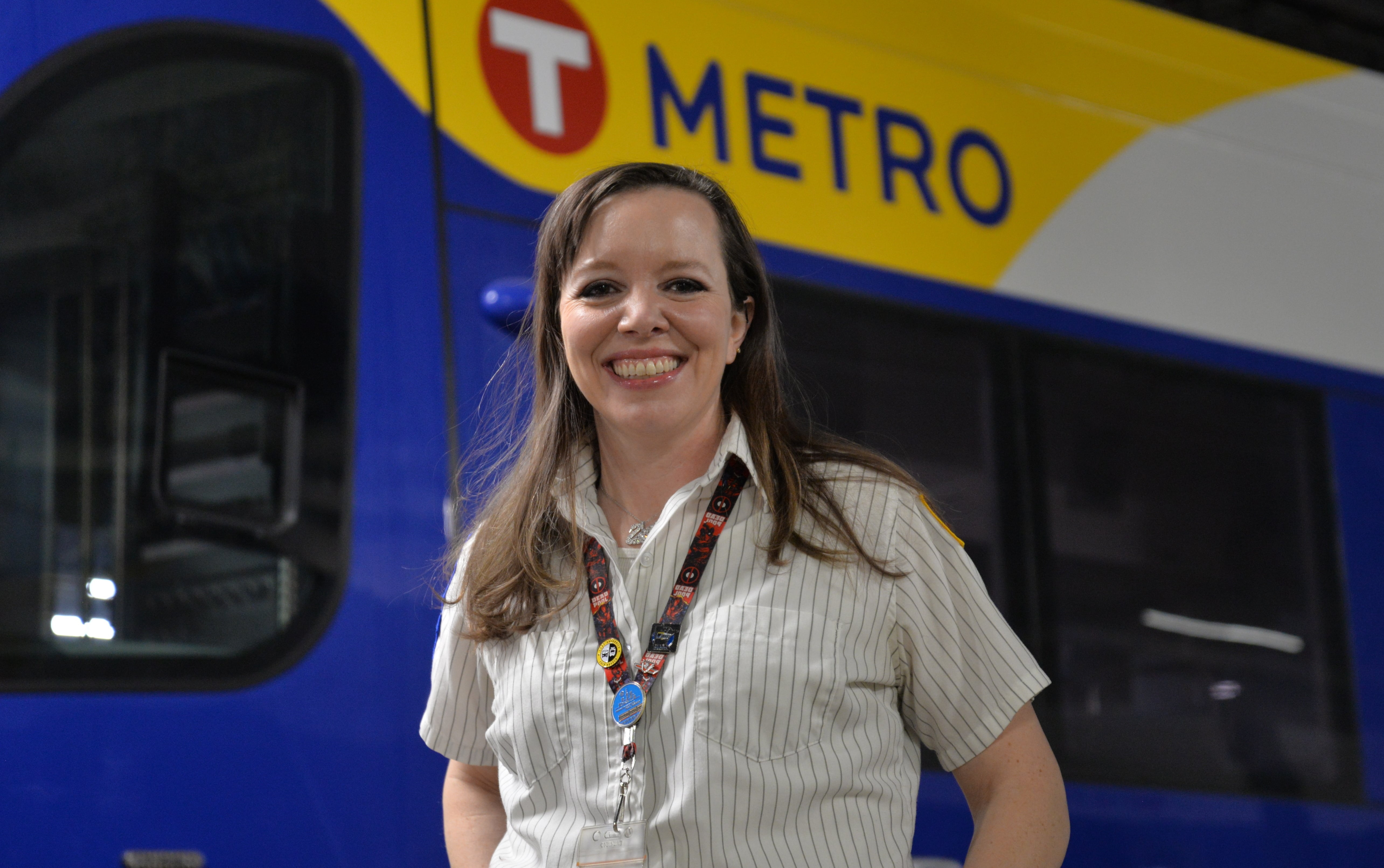 Train Operator Sarah Gibson.