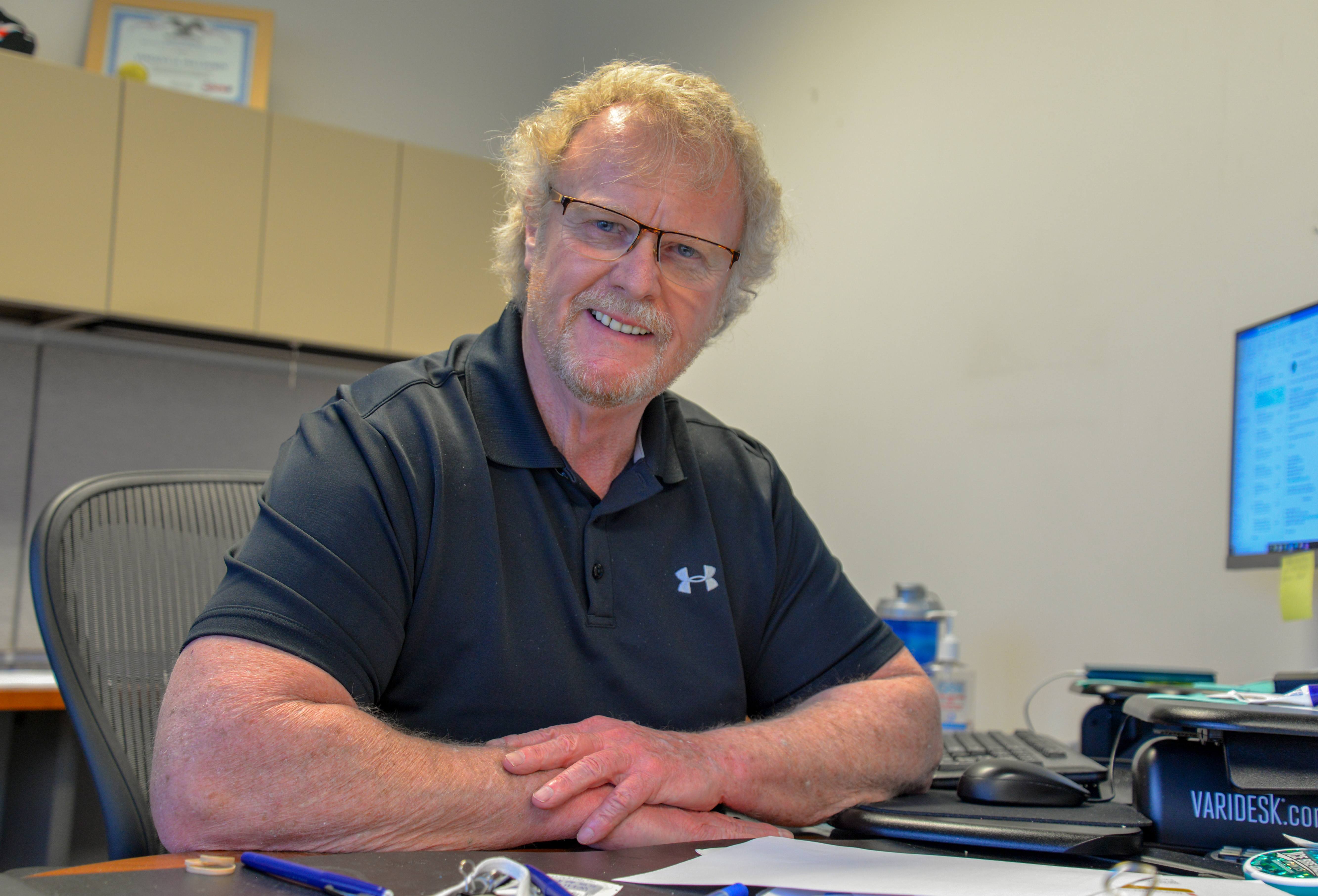 Chief Operating Officer Vince Pellegrin at his desk. Chief Operating Officer Vince Pellegrin at his desk.